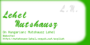 lehel mutshausz business card